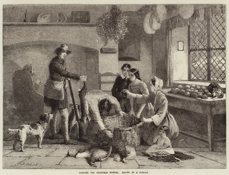 Emballer le panier de Noël - Edward Duncan
