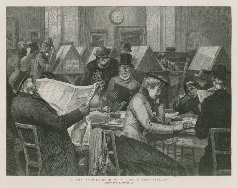 Dans la salle de lecture d
