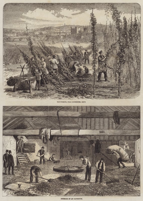 Cueillette du houblon dans le Kent - Edward Hull