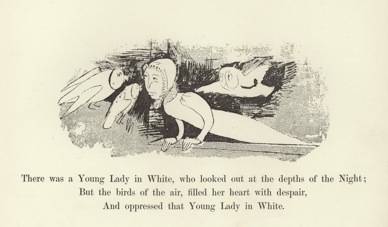 Il y avait une jeune dame en blanc, qui regardait les profondeurs de la nuit - Edward Lear