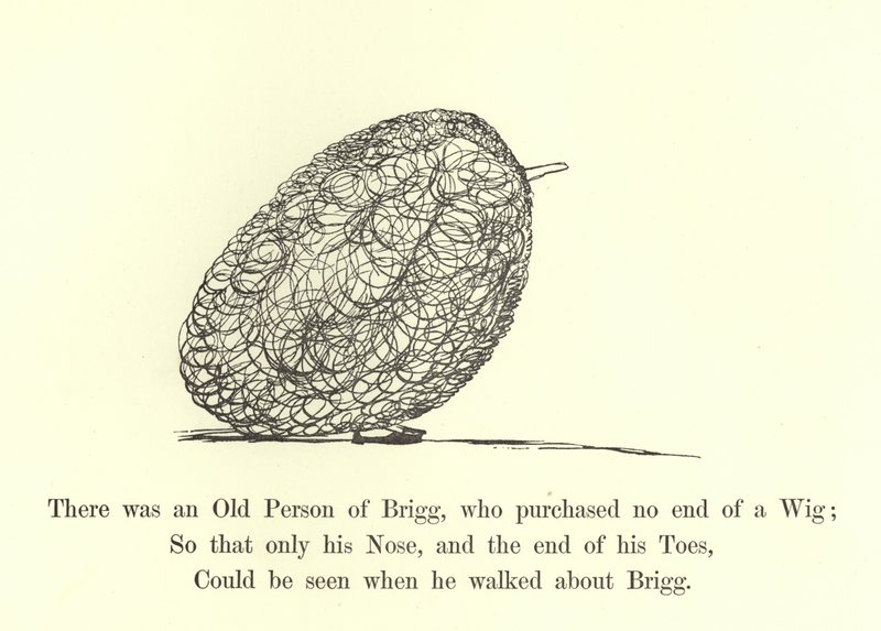 Il y avait une vieille personne de Brigg, qui achetait une quantité infinie de perruques - Edward Lear