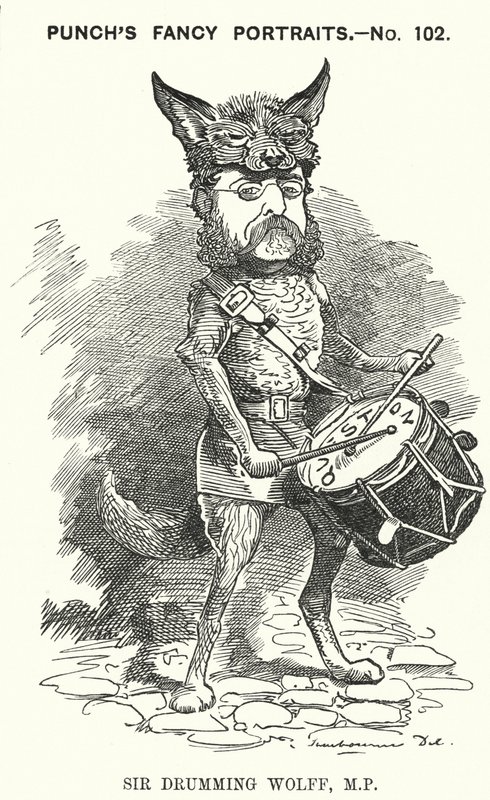 Caricature de Henry Drummond Wolff, homme politique conservateur anglais (gravure) - Edward Linley (after) Sambourne