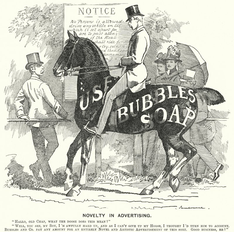 Caricature de Punch : Nouveauté dans la publicité - Edward Linley (after) Sambourne