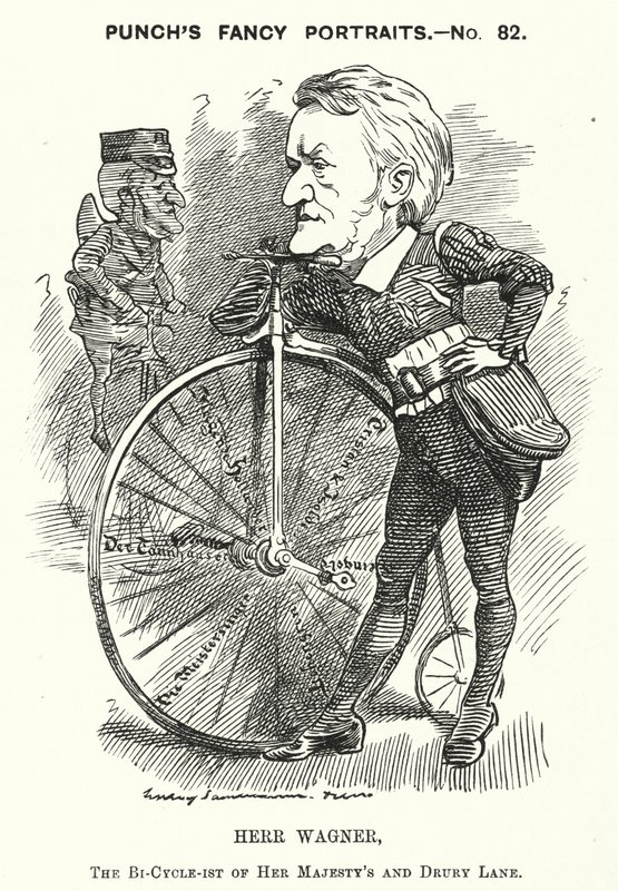 Caricature de Punch : Richard Wagner, compositeur allemand - Edward Linley (after) Sambourne