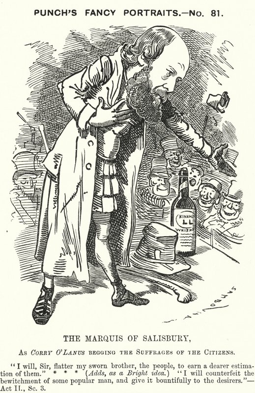 Caricature de Punch : Robert Gascoyne-Cecil, 3e marquis de Salisbury - Edward Linley (after) Sambourne