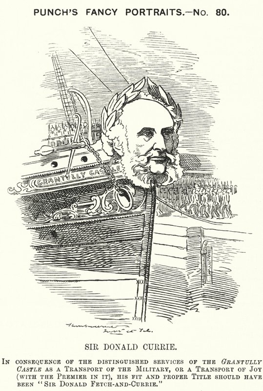 Caricature de Punch : Sir Donald Currie - Edward Linley (after) Sambourne