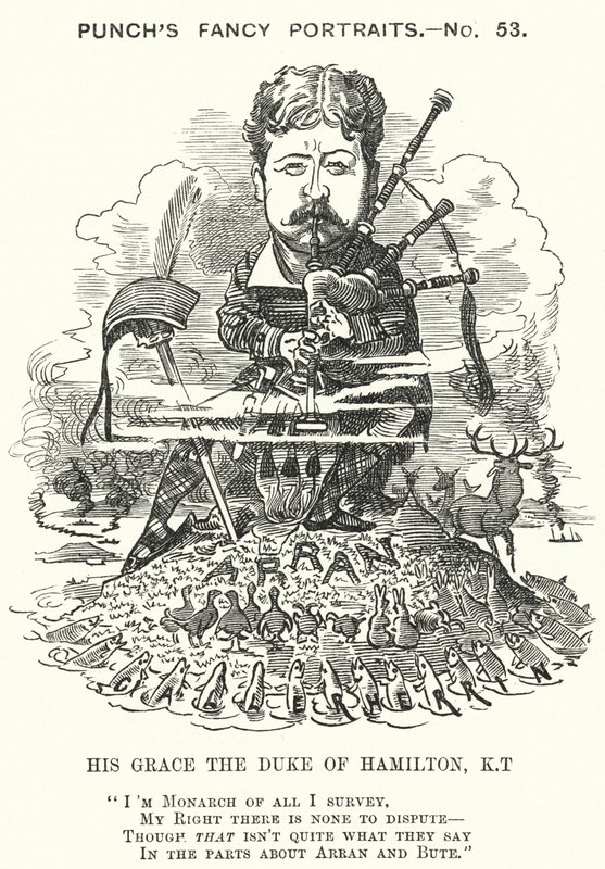 Caricature de Punch : William Douglas Hamilton - Edward Linley (after) Sambourne