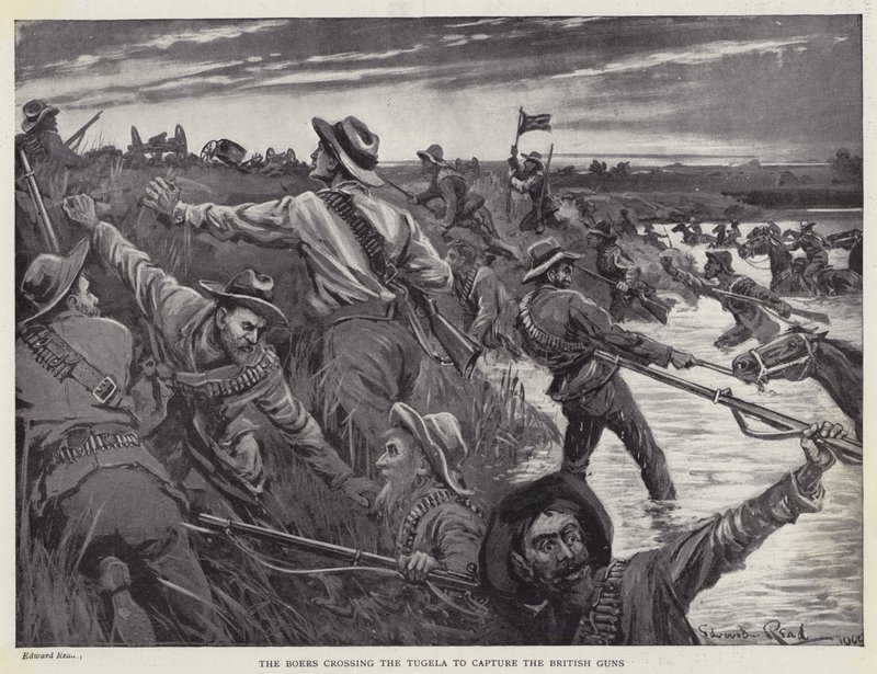 Les Boers traversant la Tugela pour capturer les canons britanniques - Edward Read