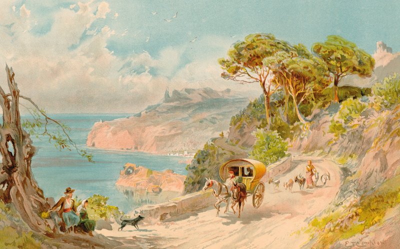 Route côtière près de Soller, Majorque - Edward Theodore Compton