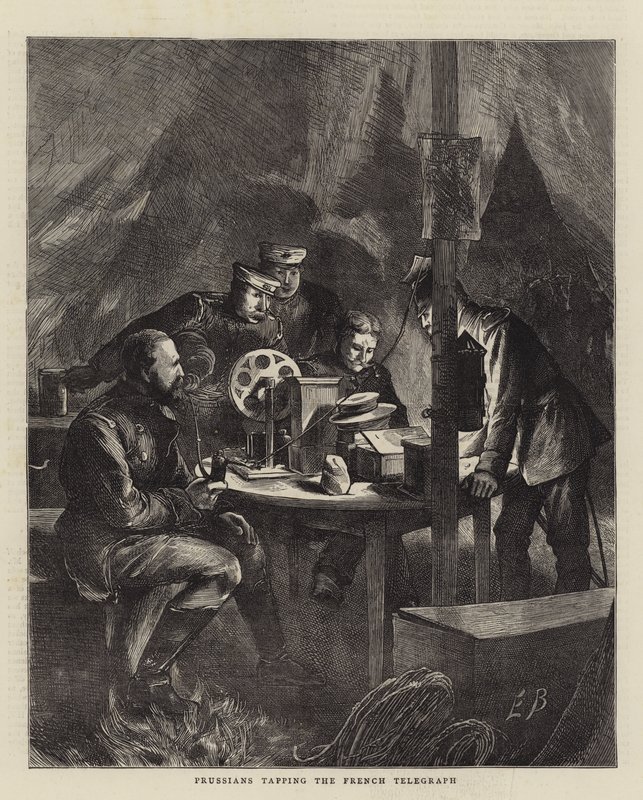 Les Prussiens écoutant le télégraphe français - Edwin Buckman