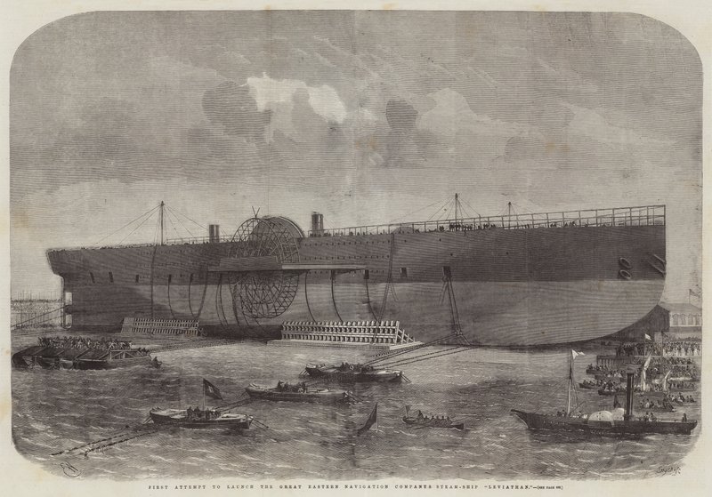 Première tentative de lancement du navire à vapeur Leviathan de la Great Eastern Navigation Company - Edwin Weedon