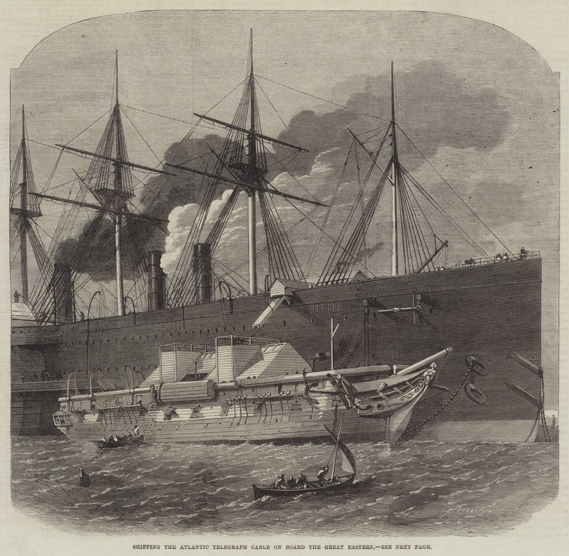 Chargement du câble télégraphique atlantique à bord du Great Eastern - Edwin Weedon
