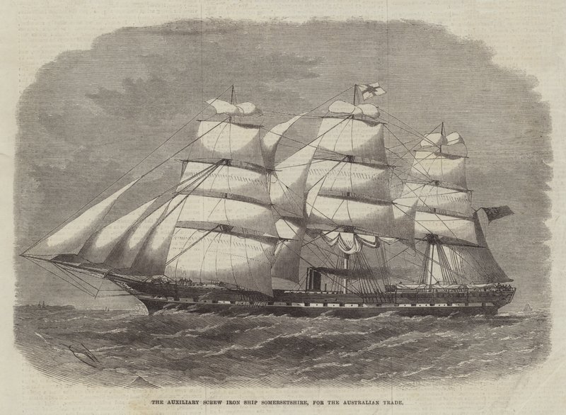 Le Navire à Vis Auxiliaire Somersetshire, pour le commerce australien - Edwin Weedon