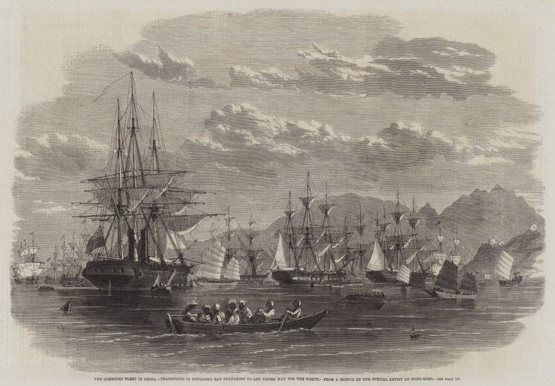 La flotte combinée en Chine, transports dans la baie de Cowloong se préparant à partir pour le nord - Edwin Weedon