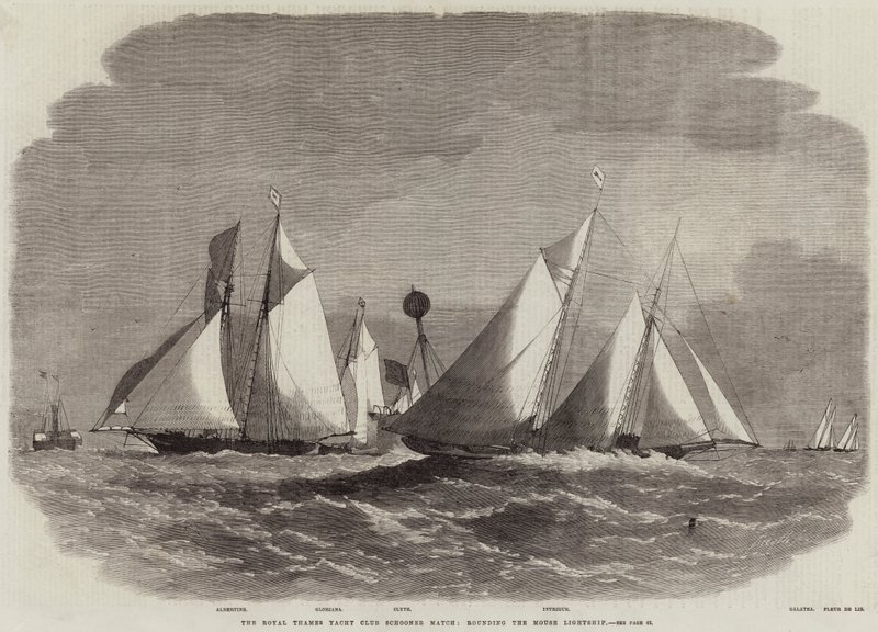 La régate du Royal Thames Yacht Club, contournant le phare de Mouse - Edwin Weedon