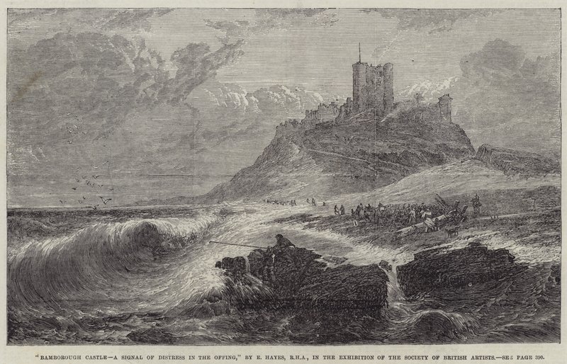 Château de Bamborough, un Signal de Détresse au Large - Edwin Hayes