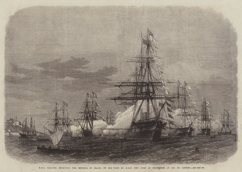HMS Galatea recevant l