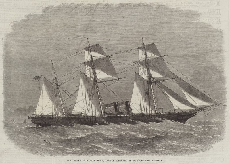 Le Navire à Vapeur de Sa Majesté Racehorse, récemment Échoué dans le Golfe de Pecheli - Edwin Weedon