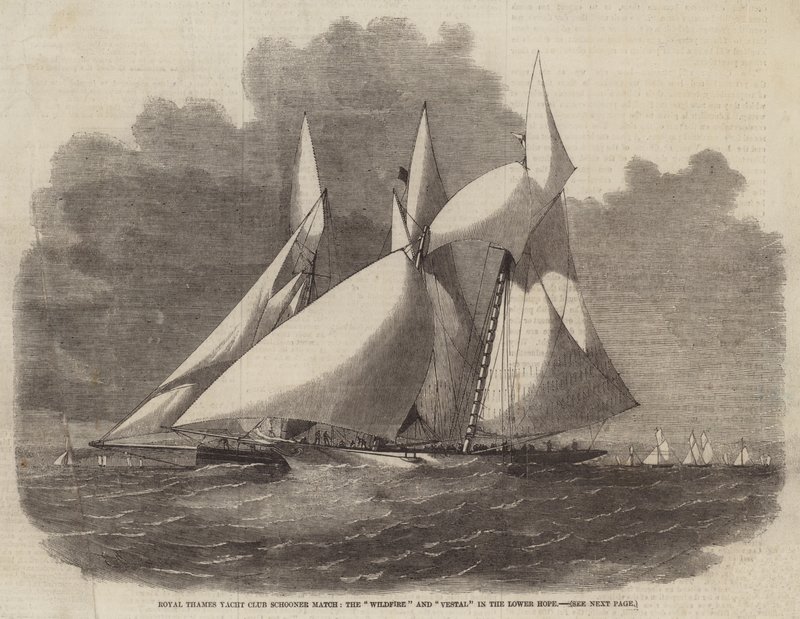 Match de Goélettes du Royal Thames Yacht Club, le Wildfire et le Vestal dans le Lower Hope - Edwin Weedon