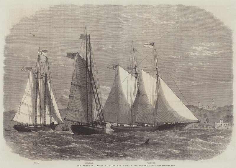 Les yachts américains saluant Sa Majesté au large de la maison Osborne - Edwin Weedon