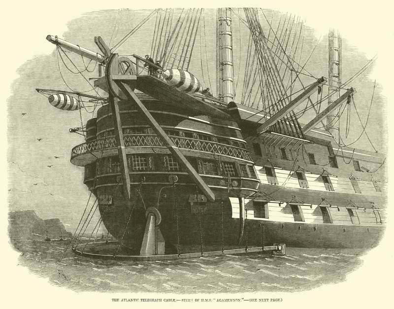 Le Câble télégraphique atlantique, poupe du HMS Agamemnon - Edwin Weedon