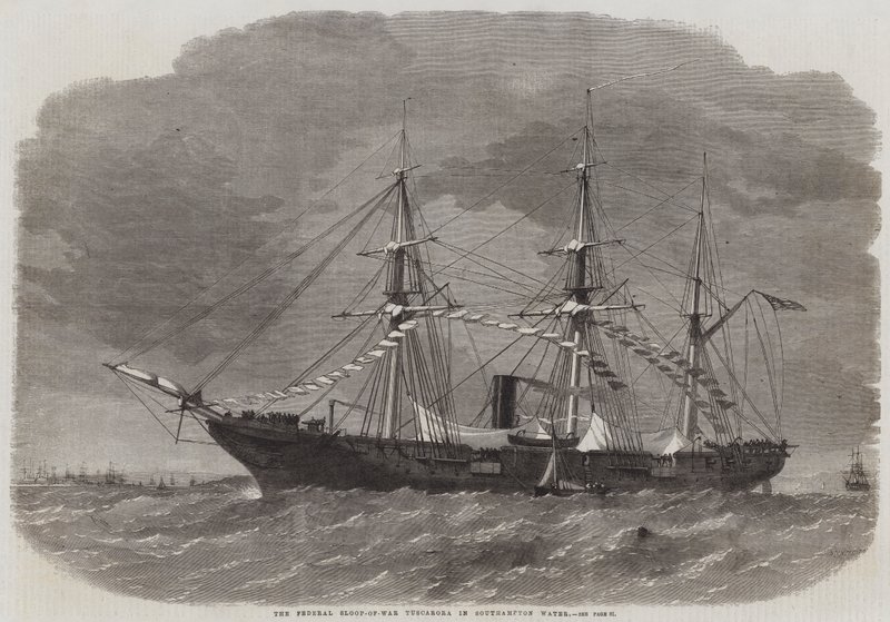La corvette fédérale Tuscarora dans les eaux de Southampton - Edwin Weedon