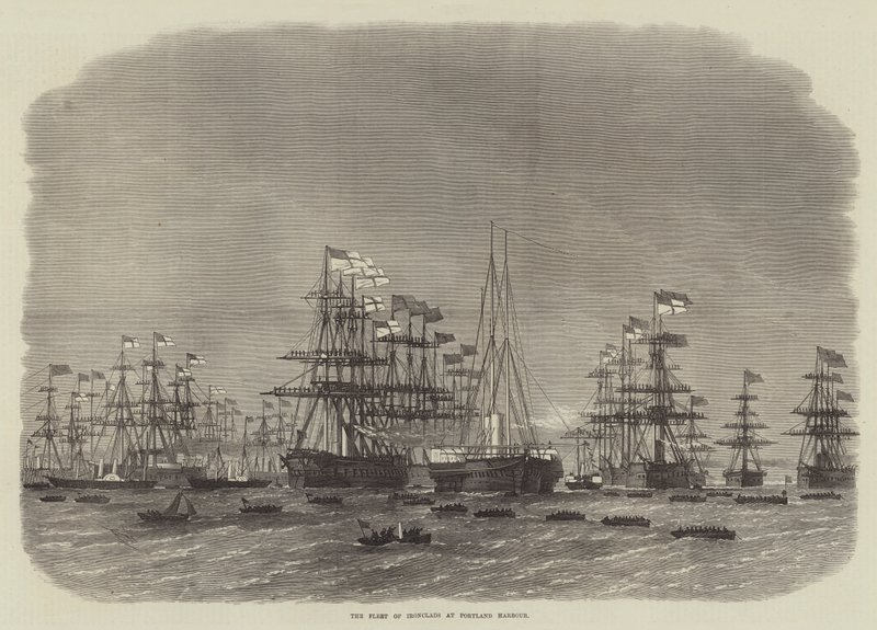 La flotte de cuirassés au port de Portland - Edwin Weedon