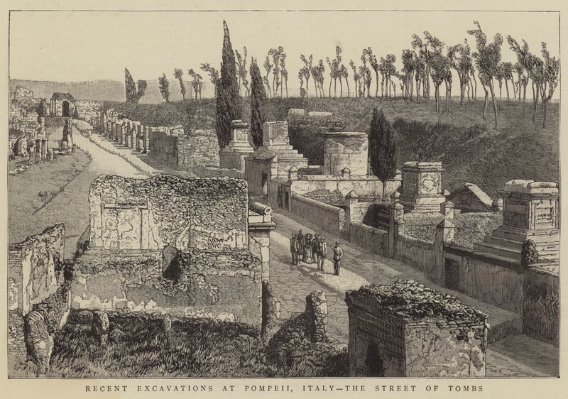 Fouilles récentes à Pompéi, Italie, la Rue des Tombeaux - English School