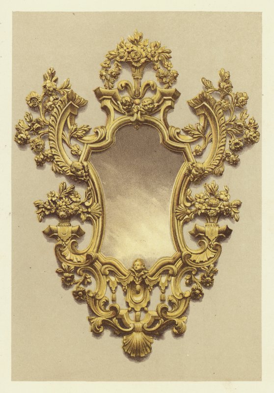 Petit cadre de miroir, en bois sculpté et doré - English School