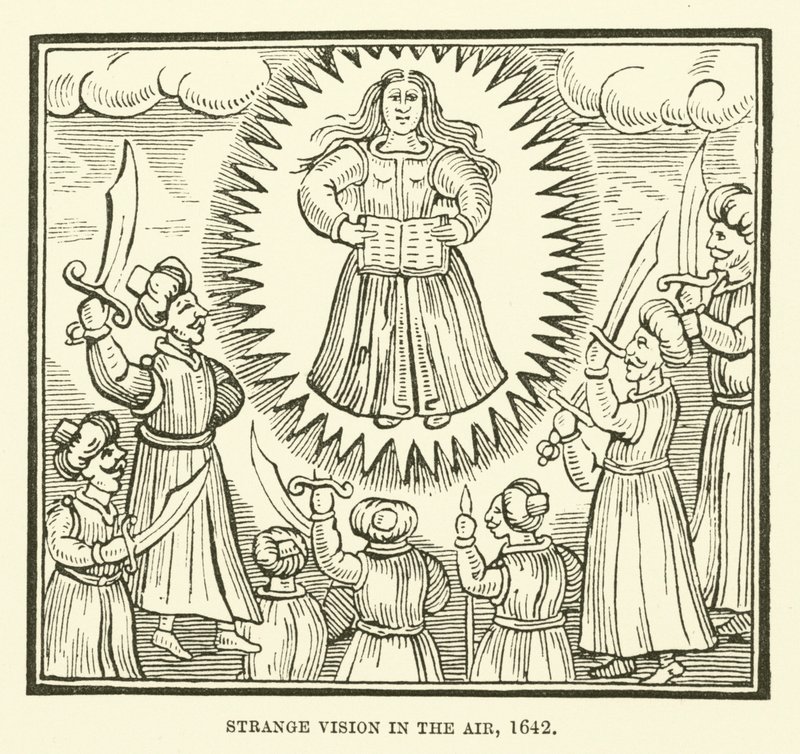 Vision étrange dans le ciel, 1642 - English School