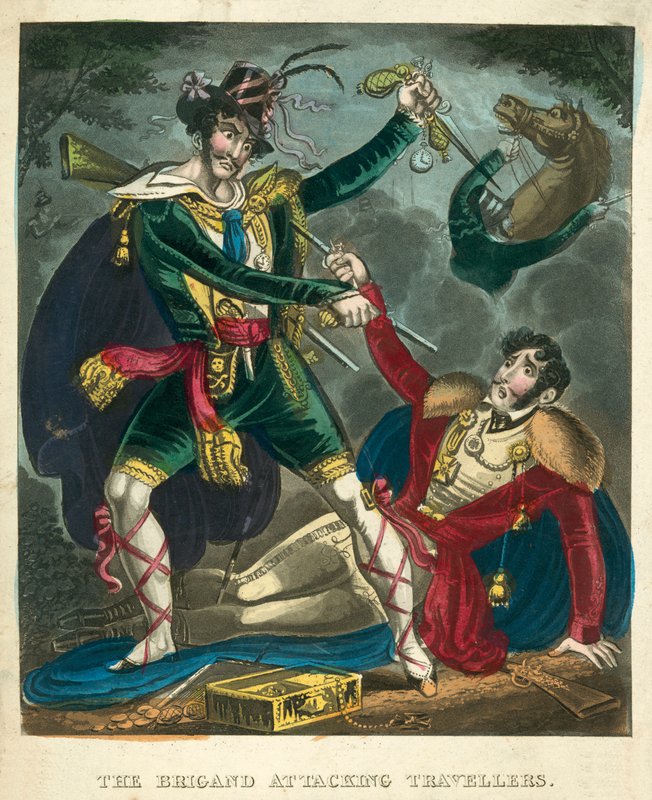 Le Brigand attaquant des voyageurs - English School