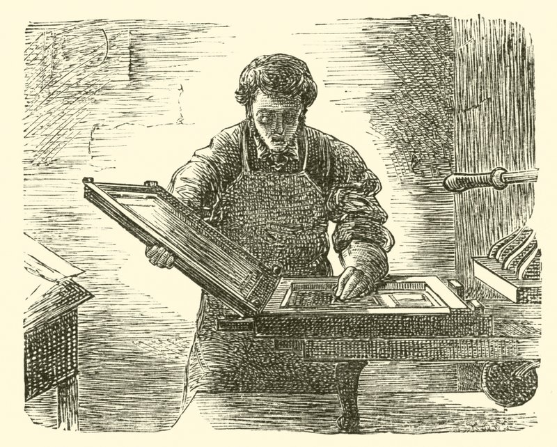 Le révérend William Davy comme son propre imprimeur - English School