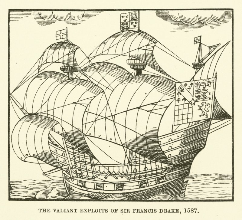 Les exploits valeureux de Sir Francis Drake, 1587 - English School
