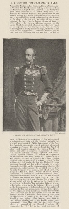 Amiral Sir Michael Culme-Seymour, Baronet - English Photographer