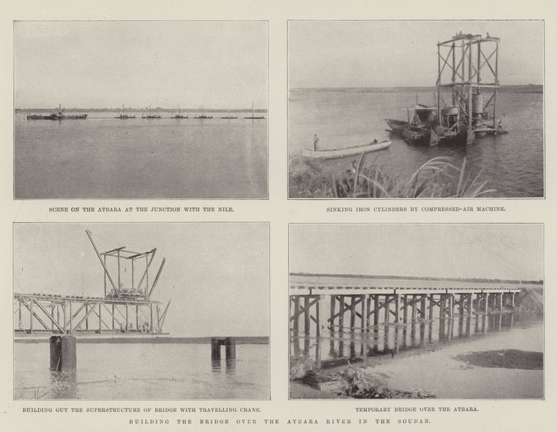 Construction du pont sur la rivière Atbara au Soudan - English Photographer