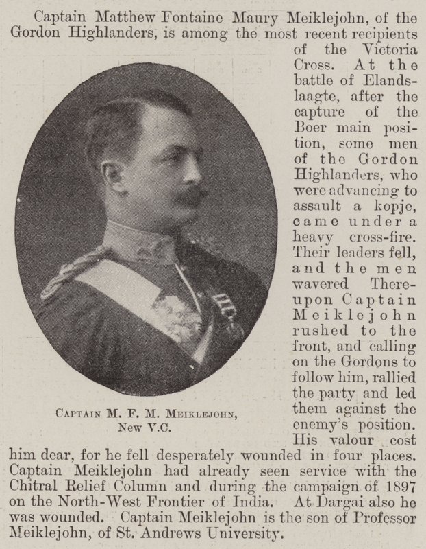 Capitaine M F M Meiklejohn, nouveau VC - English Photographer