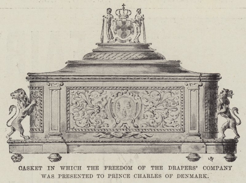 Coffret dans lequel la liberté de la Drapers Company a été présentée au Prince Charles du Danemark - English Photographer