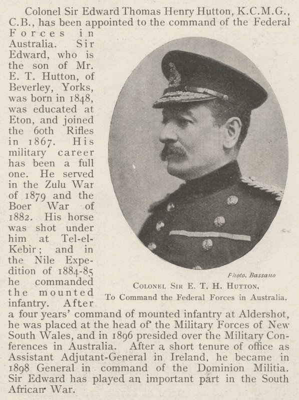 Colonel Sir E T H Hutton, pour commander les forces fédérales en Australie - English Photographer
