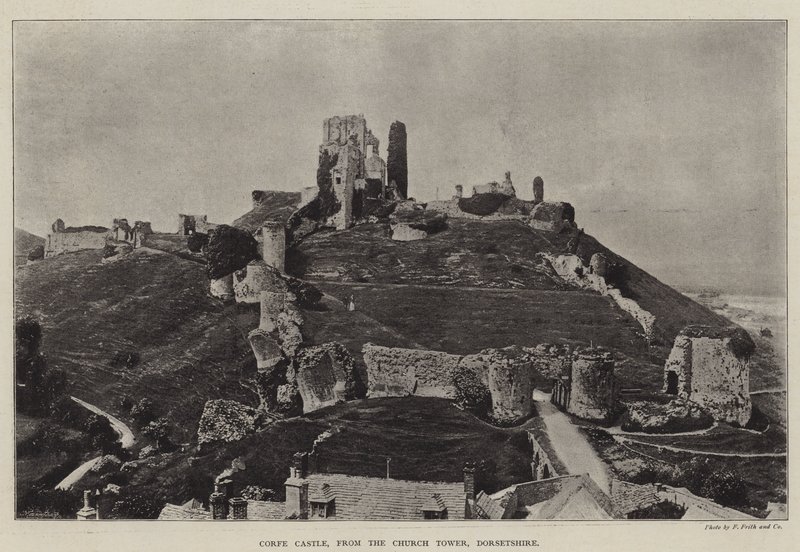 Château de Corfe, depuis la tour de l
