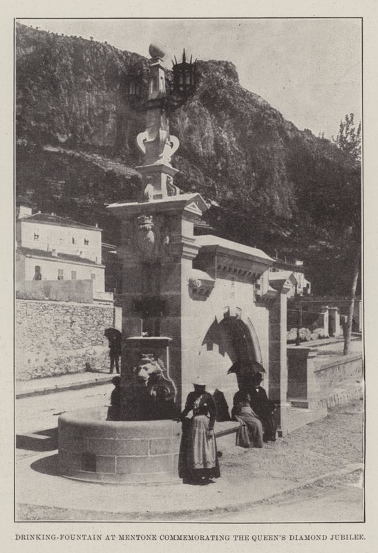 Fontaine à boire à Menton commémorant le Jubilé de diamant de la Reine - English Photographer