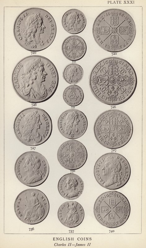 Pièces anglaises, Charles II, Jacques II - English Photographer