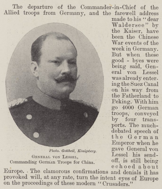 Général von Lessel, commandant les troupes allemandes pour la Chine - English Photographer