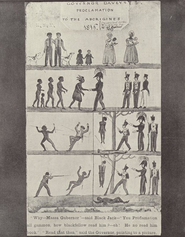 Proclamation du gouverneur Davey aux Noirs de Tasmanie - English Photographer