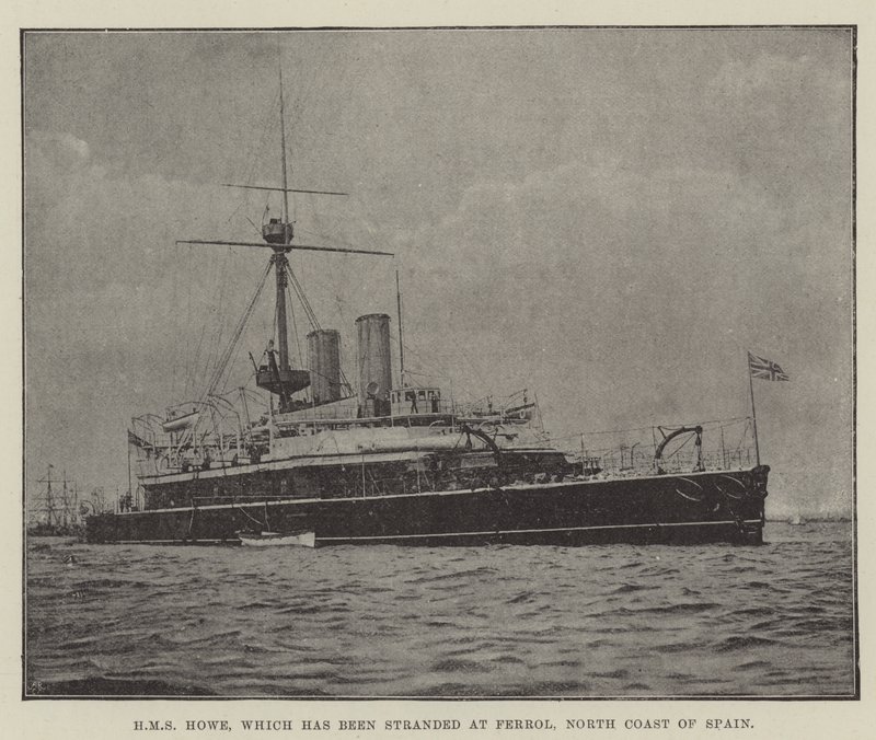 HMS Howe, échoué à Ferrol, côte nord de l
