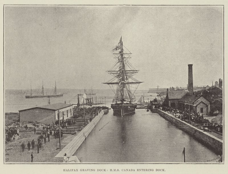 Halifax Graving Dock, HMS Canada entrant dans le dock - English Photographer