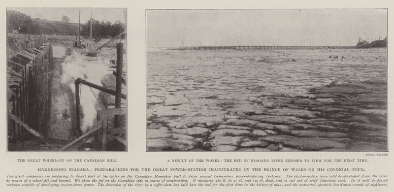 Exploiter le Niagara, préparations pour la grande centrale électrique inaugurée par le prince de Galles lors de sa tournée coloniale - English Photographer