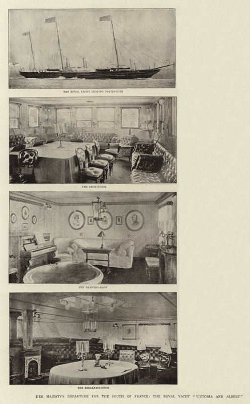 Le départ de Sa Majesté pour le sud de la France, le yacht royal Victoria et Albert - English Photographer