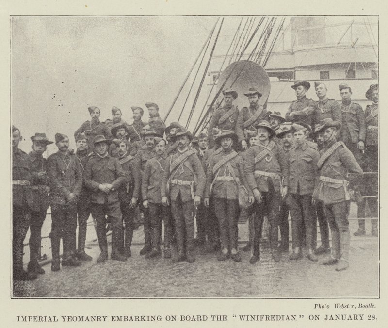 Imperial Yeomanry embarquant à bord du Winifredian le 28 janvier - English Photographer