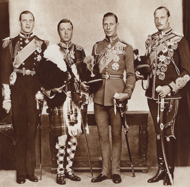 Le roi Édouard VIII (deuxième à gauche) et ses frères - English Photographer