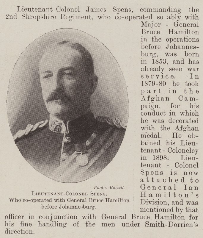 Lieutenant-colonel Spens, qui a coopéré avec le général Bruce Hamilton avant Johannesburg - English Photographer